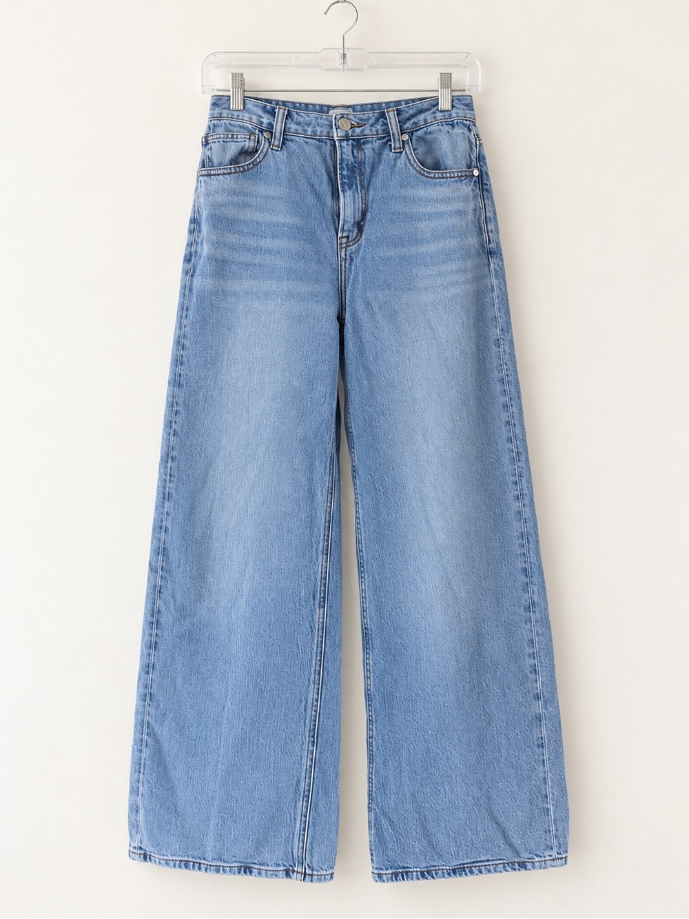 Quince Light Blue Wide-Leg High-Rise Jeans